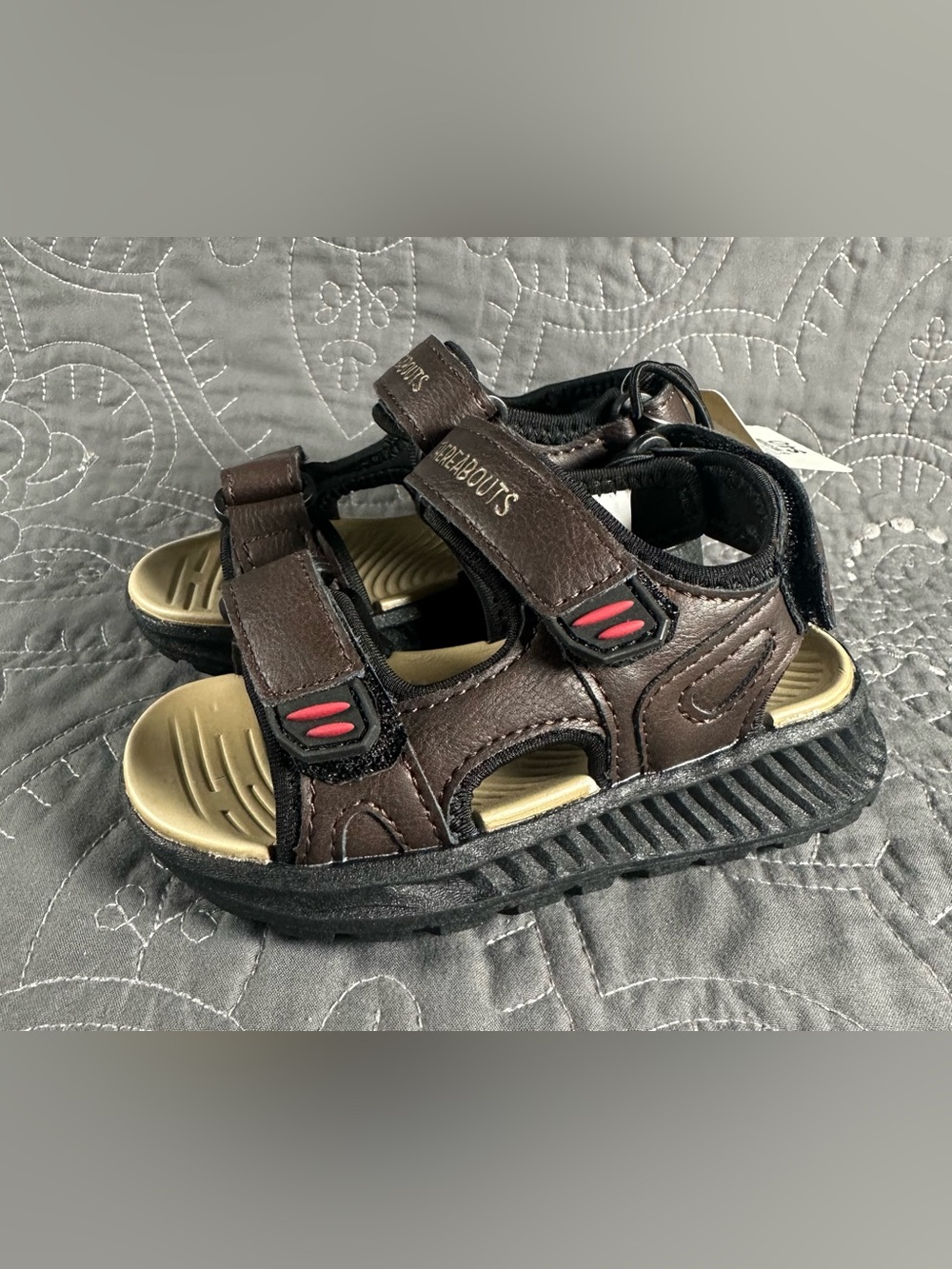 Thereabouts Toddler Boys  Lil Gulf Brown Strap Sandals NWT Size Toddler 6